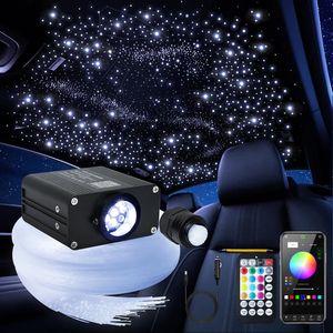 Kit de lumières étoiles pour voiture RGBW activées par le son et la lumière, 16W, fibres optiques ED, pour la décoration du plafond - Product Image 1