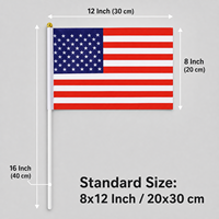 Lebendige Liga-Event-Parade-Dekoration 6x50 Zoll Lange Streifenfahne Verblassungsresistente USA Amerikanische Nationalflagge zum Schwenken