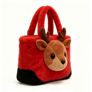 Bolsa de Mano de Peluche Personalizada con Diseño de Cabeza de Reno 3D, Bolso de Peluche para Halloween, Unisex, para Bebés de 0 a 24 Meses - Product Image 3