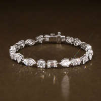 Bracelet tennis personnalisé en or 18 carats avec diamants de laboratoire VVS pour homme, certifié IGI, diamants CVD cultivés en laboratoire, sertissage mixte, bijoux chaîne tennis