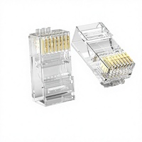 Connecteur RJ45 Cat6 OEM ODM Prix Usine 8P8C UTP Non Blindé Câble LAN Modèle Transparent à Trois Broches RJ222 Chine