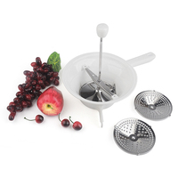 Grip Roestvrijstalen Voedselmolen Met 3 Maalschijven Draaikom Voor Tomatenappelmoes Puree Aardappelfruitgroente