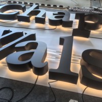 Letras Iluminadas con Halo, Recubiertas de Acero Inoxidable Negro Mate, Pintadas con Spray de 75 mm de Grosor, Alta Calificación, Letrero Personalizado, Directo de Fábrica