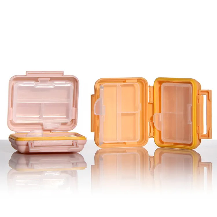 CRIATIVA Caixa De Comprimidos De Plástico Portátil Custom Made Pill Box Com Bloqueio Quatro Pontos Pequenos