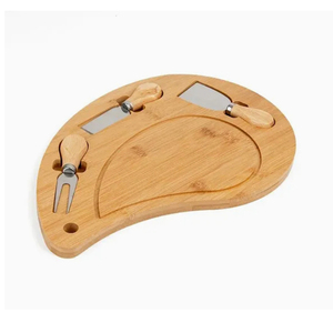 ZB Custom Bamboo Cheese Serving and Cutting Board Set Wood Plate Board for <b>Kitchen</b> for Chopping Food Serving - Product Image 6