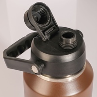Seau à glace en acier inoxydable COOTTY pour l'extérieur, grande capacité de 1 gallon, bouilloire à eau portable, camping, double paroi, isolation sous vide