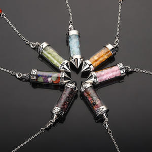 Pendule en pierre concassée de marque privée sept chakras énergie à vendre cadeau en cristal ornement cadeau - Product Image 4