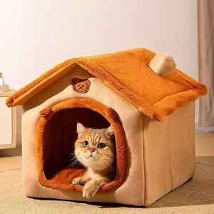 Casa Cálida para Perros de Interior, <span class=keywords><strong>Cama</strong></span> Suave para Mascotas, Tienda de Campaña, Caseta para Perros, <span class=keywords><strong>Cama</strong></span> Tipo <span class=keywords><strong>Cueva</strong></span> para Gatos con Cojín Extraíble, Apta para Mascotas Pequeñas, Medianas y Grandes - Product Image 3