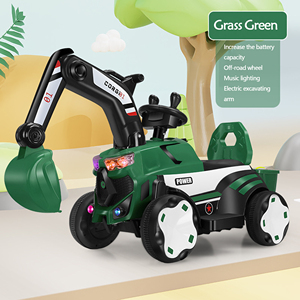 Excavatrice électrique pour enfants, tracteur, véhicule de construction pour garçons et filles de 2 à 4 ans, avec crochet alimenté par batterie - Product Image 3