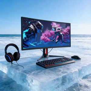 Moniteur de jeu LCD incurvé populaire en gros, 1 ms, <span class=keywords><strong>120</strong></span>/180/240 <span class=keywords><strong>Hz</strong></span>, synchronisation adaptative, écran PC avec support relevable et rotatif, 24/27/32 pouces - Product Image 1