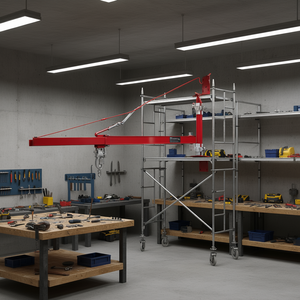 Brazo de Soporte para Polipasto Eléctrico de Acero, Carga Máxima de 660 Libras, Giratorio 180 Grados, Brazo Elevador para Andamios, Cabrestante para Taller - Product Image 2