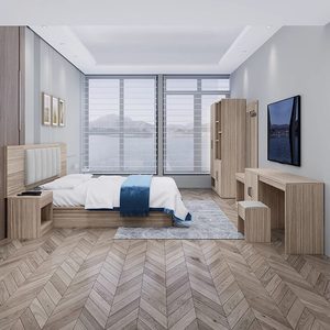 Hotel <b>Beds</b> Standard Rooms Full Sets for Single/Double/King Guesthouse Apartments Furniture Custom - Product Image 4