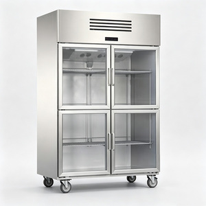 Réfrigérateur commercial vertical 4 portes 1300L, porte vitrée double, dégivrage automatique, éclairage LED pour magasin de proximité - Product Image 2