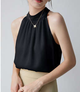 Phụ Nữ Thời Trang Tops Phụ Nữ Tank Tops Off Các Vai Halter Crop Tops Thanh Lịch Áo Phụ Nữ Voan - Product Image 5