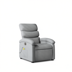 Sillón Reclinable de Masaje Gris Moderno, Tapizado en Tela, Control Remoto Eléctrico, Muebles para Sala de Estar - Product Image 1