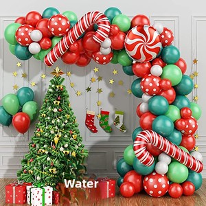 Kit <span class=keywords><strong>de</strong></span> Arco Candyland, Globos <span class=keywords><strong>de</strong></span> Látex Rojos y Verdes con <span class=keywords><strong>Bastones</strong></span> <span class=keywords><strong>de</strong></span> Caramelo y Menta para Decoración <span class=keywords><strong>de</strong></span> Fiestas Navideñas - Product Image 1
