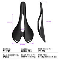 Selle de vélo TOSEEK personnalisée sans logo, entièrement en fibre de carbone, légère, simple, ventilée, pour vélos de route/VTT, pièces de vélo OEM