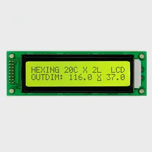 Módulo lcd de 20 caracteres x 2 líneas, 20x2, 2002a, módulo de pantalla lcd con STN, modo amarillo, retroiluminación LED blanca, fuente de alimentación de 3,3 V y 5V