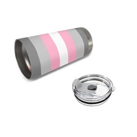 Gobelet isotherme personnalisé en acier inoxydable 20 oz, thème arc-en-ciel gay Demigirl, pour les voyages en voiture, le camping à la plage, les pauses thé au bureau