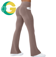 Pantalons de yoga évasés à taille haute pour femmes avec poche latérale, leggings respirants extensibles dans quatre directions pour la salle de sport et les tenues décontractées