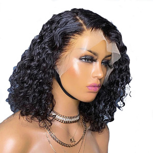 La migliore vendita prezzo molto economico nero 13x6 pizzo frontale stile corto Bob parrucche dei <span class=keywords><strong>capelli</strong></span> umani dell'onda del corpo con i <span class=keywords><strong>capelli</strong></span> del bambino per le donne nere - Product Image 6