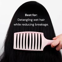 Brosse à cheveux démêlante en nylon et poils de sanglier incurvée et ventilée avec logo personnalisé pour salon de coiffure