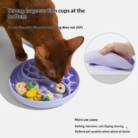 Gamelle anti-glouton universelle en silicone écologique pour chats et chiens, motif nid d'abeille baleine, protection du cou