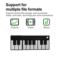 Nouvelle Clé USB en PVC en Gros, Motif Dessin Animé, 16 Go/64 Go/128 Go, Personnage Mignon en Forme de Piano avec Interface USB 2.0