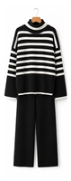 Ensemble décontracté 2 pièces pour femme, col haut, pull en tricot et pantalon long pour l'automne
