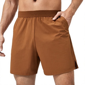 Shorts écologiques respirants et légers pour le sport, l'entraînement, la remise en forme, la course à pied, shorts de sport pour hommes, couleur marron uni - Product Image 1