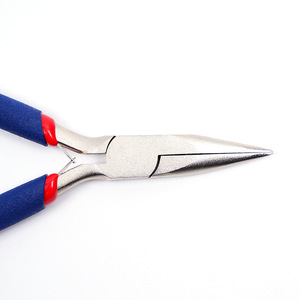 Xinrui Hardware Needle Nose Pliers 4.5 Inch Stainless Steel Precision Jewelry DIY Tools Pointed Beak Blue Red Handles - Product Image 1