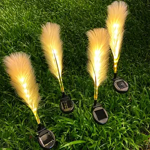 Simülasyon Reed güneş Led ışık açık güneş enerjisi çim lambası su geçirmez uçmak için işıkları peyzaj lambalar veranda bahçe dekorasyon