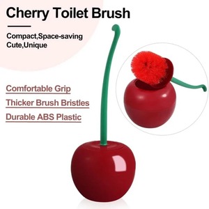 Cepillo de Inodoro con Forma de Cereza, Juego de Soporte para Cepillo de Baño, Cepillo Creativo y Encantador para Limpieza de Inodoros - Product Image 2