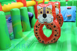 Patio de recreo al aire libre comercial PVC selva cocodrilo 59 pies carrera de obstáculos inflable gigante para adultos niños con Pared de escalada - Product Image 6