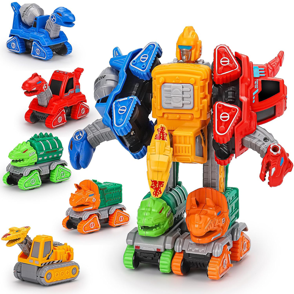 5 in 1 合金変形ロボットおもちゃ 恐竜エンジニアリング車両アクション