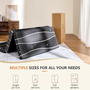 <span class=keywords><strong>Matelas</strong></span> pliable à trois volets, mousse double couche de 4 pouces, housse en microfibre lavable, adapté au camping, aux camping-cars et à un usage domestique - Product Image 3