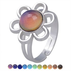 Hot Selling Gem Mood Sensitive Mood Color Change <b>Ring</b> <b>Adjustable</b> Thermochromic <b>Ring</b> for Women Authentic Mood <b>Ring</b> Colors - Product Image 5