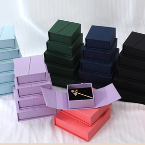 Unique Design Square Double Door Paper Jewelry <b>Box</b> Custom Luxury Rings <b>Earrings</b> Necklace Bracelet Magnetic Closure Packaging - Product Image 1