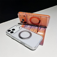 Étui de téléphone magnétique antichoc à support rotatif bicolore pour iPhone 16 15 14, étui avec support anneau 360 pour iPhone 17 Pro Max