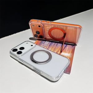 เคสโทรศัพท์กันกระแทกแบบแม่เหล็กพร้อมขาตั้งหมุนได้สองสีสำหรับ iPhone 16 15 14, สำหรับ iPhone 17 Pro Max พร้อมขาตั้งวงแหวน 360 องศา - Product Image 3