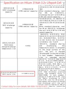 Batteria Lifepo4 Hithium 3.2V 314Ah 320ah 330Ah 12000 Cicli Cella agli Ioni di Litio per Pacchi Batteria Solare 12V 48V - Product Image 3