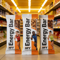 Emballage personnalisé pour barres énergétiques, emballage pour en-cas au chocolat, emballage thermoscellable avec logo imprimé