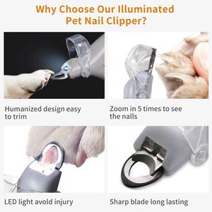 <span class=keywords><strong>Coupe</strong></span>-ongles électronique pour animaux de compagnie avec éclairage LED, <span class=keywords><strong>coupe</strong></span>-ongles pour chats et chiens, grossissement 5x, double sécurité pour les ongles - Product Image 5