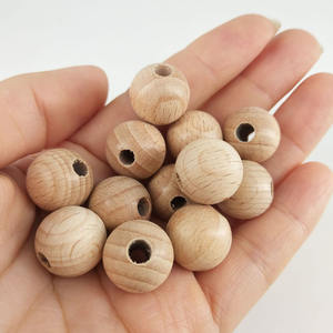 Perle in Legno di Faggio di Grado Alimentare da 14mm per Giocattoli Sensoriali Morbidi e Massaggiagengive con Clip per Ciuccio per Neonati - Product Image 1