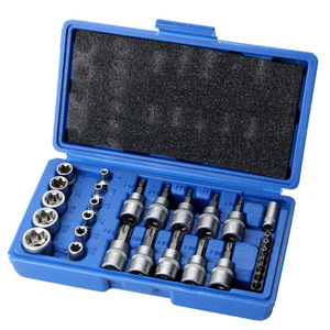 29 Piece Chrome Vanadium Steel <b>Socket</b> Set Metric Hex Torx Bits Blue Box 19cm 13mm 4mm - Product Image 3