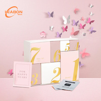 Boîte de calendrier de l'avent de mariage de luxe personnalisé pour mariage douche enterrement de vie de jeune fille vin cadeau mat plastification éponge doublure