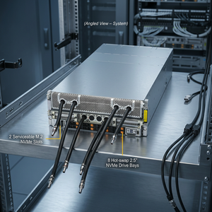 AS-4126GS-NBR-LCC Serveur Rack 4U Barebone à Double Socket DDR5 ECC NVMe Hot Swap Multi-GPU pour IA, Apprentissage Profond et HPC, Configurable sur Mesure - Product Image 1