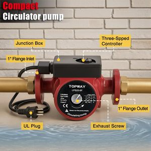 Bomba de Circulación Topway Lps25 6f de 115v y 3 Velocidades de Hierro Fundido para Sistema de Calentador de Agua - Product Image 6