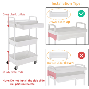 Chariot de Rangement Multifonctionnel à 3 Niveaux en Plastique PP pour Chambre à Coucher, Étagères Roulantes Utilitaires, Chariot à Main, Étagère de Cuisine - Product Image 2