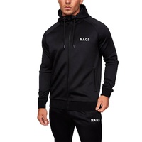 Ensemble de survêtement unisexe sur mesure avec logo personnalisé, fermeture éclair, surdimensionné, streetwear personnalisé, fermeture éclair noire extensible, ensembles de jogging pour hommes